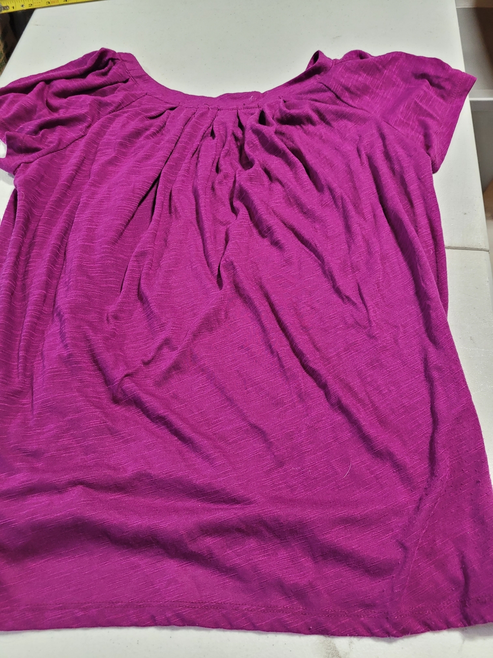 Daisy Fuentes Scoop-Neck Short Sleeve Top in Fuchsia - Picture 3 of 3